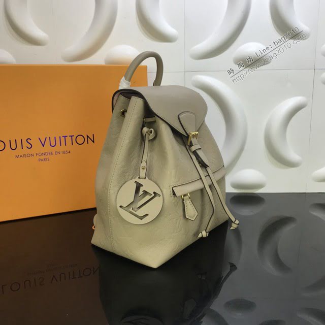 LV包包 LV新款雙肩包 M45410 褐灰色壓紋牛皮 Montsouris雙肩包 LV女士雙肩後背包  ydh3763